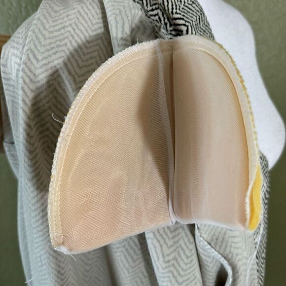 Vintage Claude Womens Size S Single Button Herringbone Blazer Jacket Black Cream - Picture 8 of 9